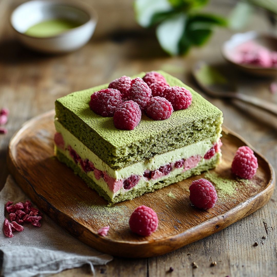 Cake Matcha Framboise : La recette Image