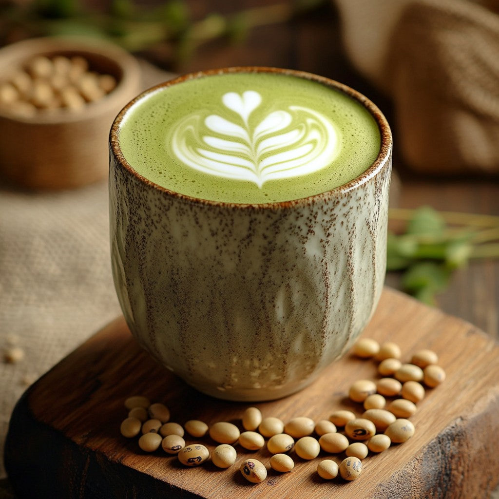 matcha latte au lait de soja
