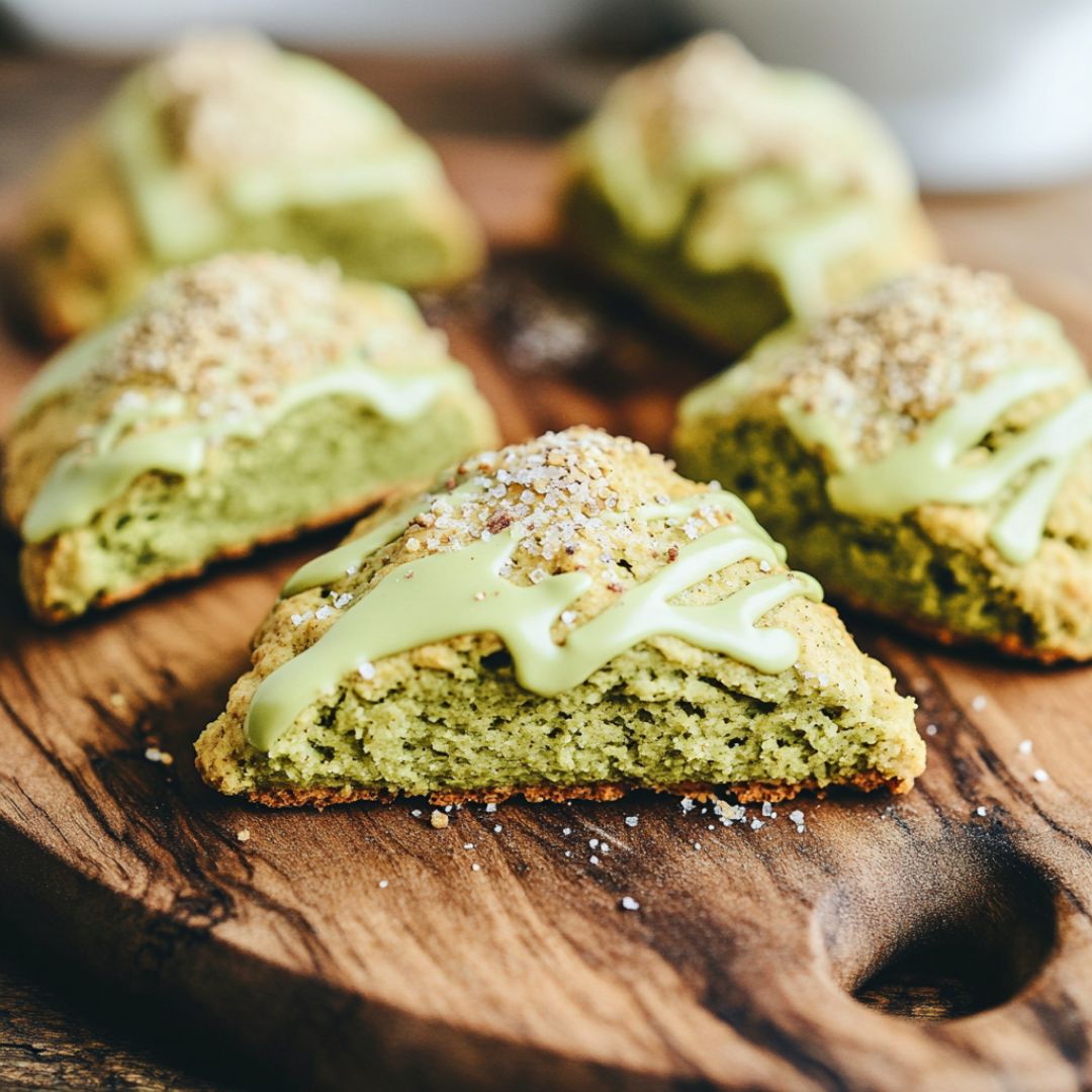 Scones au Matcha avec Glaçage au Thé Vert