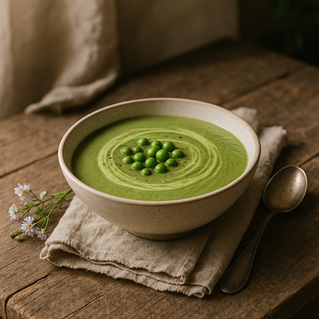Velouté de petits pois et matcha – Une soupe légère et originale Image