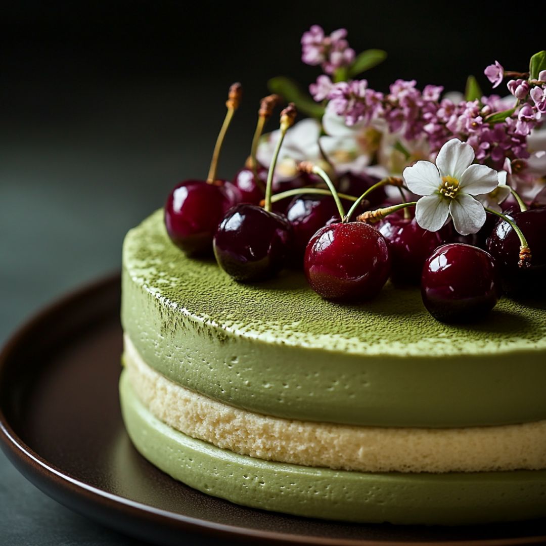 Cake Mousseux au Matcha : Un dessert élégant et raffiné Image