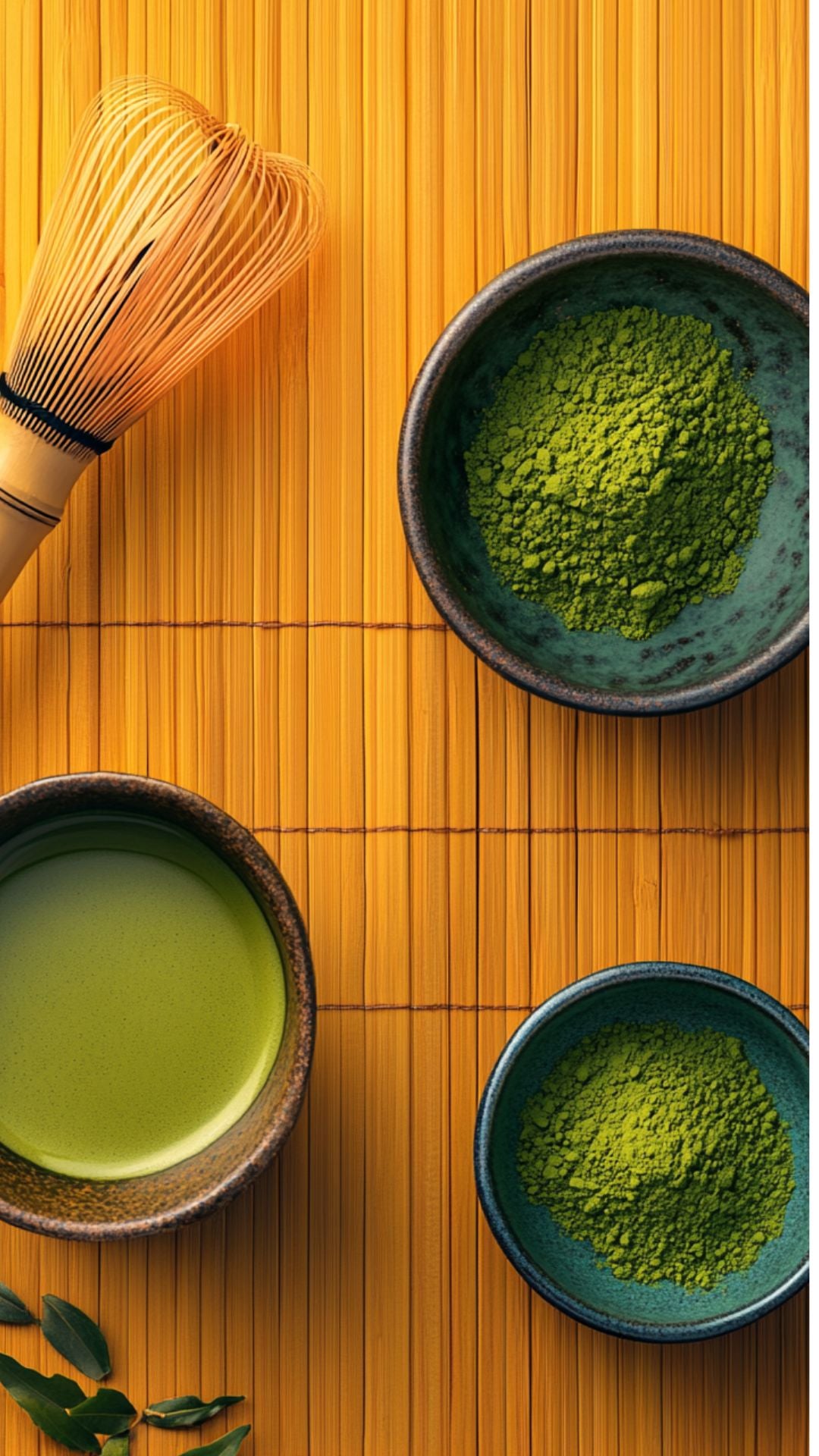 Matcha latte and matcha preparation kit for a coffee shop