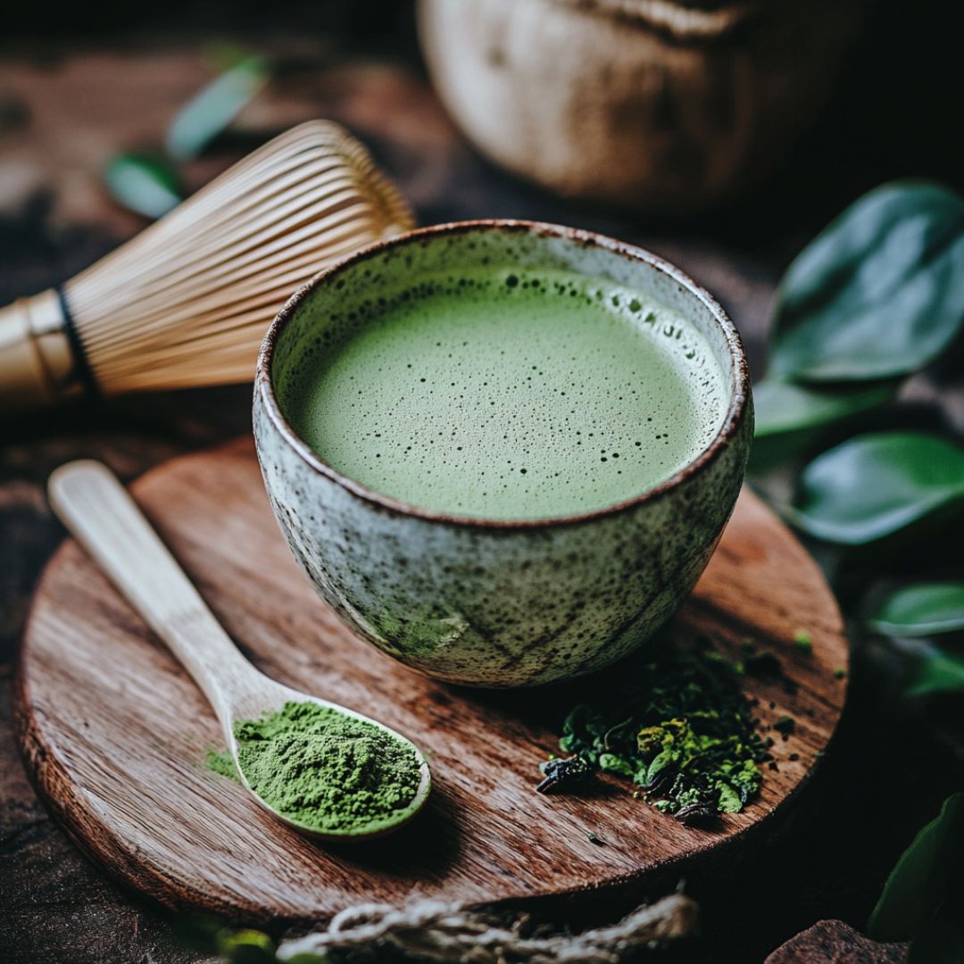 bol de matcha avec cuillere de matcha Image