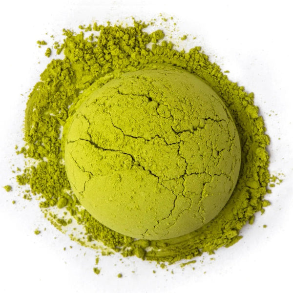 Vivid green organic matcha powder, a sign of first-harvest matcha